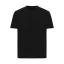 Tricou cu maneca scurta, la baza gatului, Casual, Unisex, iqoniq, 2410E19468, Bumbac, Negru, M