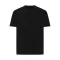 Tricou cu maneca scurta, la baza gatului, Casual, Unisex, iqoniq, 2410E19471, Bumbac, Negru, XS