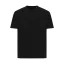 Tricou cu maneca scurta, la baza gatului, Casual, Unisex, iqoniq, 2410E19474, Bumbac, Negru, XXS