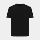 Tricou cu maneca scurta, la baza gatului, Casual, Unisex, iqoniq, 2410E19474, Bumbac, Negru, XXS