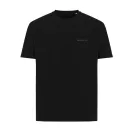 Tricou cu maneca scurta, la baza gatului, Casual, Unisex, iqoniq, 2410E19474, Bumbac, Negru, XXS