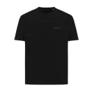 Tricou cu maneca scurta, la baza gatului, Casual, Unisex, iqoniq, 2410E19473, Bumbac, Negru, 3XL