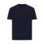 Tricou cu maneca scurta, la baza gatului, Casual, Unisex, iqoniq, 2410E19555, Bumbac, Albastru navy, S