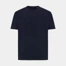 Tricou cu maneca scurta, la baza gatului, Casual, Unisex, iqoniq, 2410E19557, Bumbac, Albastru navy, XS