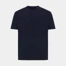 Tricou cu maneca scurta, la baza gatului, Casual, Unisex, iqoniq, 2410E19560, Bumbac, Albastru navy, XXS