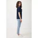 Tricou cu maneca scurta, la baza gatului, Casual, Unisex, iqoniq, 2410E19560, Bumbac, Albastru navy, XXS