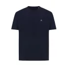 Tricou cu maneca scurta, la baza gatului, Casual, Unisex, iqoniq, 2410E19560, Bumbac, Albastru navy, XXS
