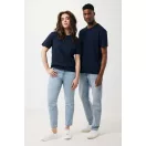 Tricou cu maneca scurta, la baza gatului, Casual, Unisex, iqoniq, 2410E19560, Bumbac, Albastru navy, XXS