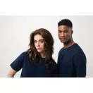 Tricou cu maneca scurta, la baza gatului, Casual, Unisex, iqoniq, 2410E19560, Bumbac, Albastru navy, XXS