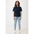 Tricou cu maneca scurta, la baza gatului, Casual, Unisex, iqoniq, 2410E19560, Bumbac, Albastru navy, XXS