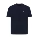 Tricou cu maneca scurta, la baza gatului, Casual, Unisex, iqoniq, 2410E19559, Bumbac, Albastru navy, 3XL