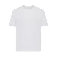   Tricou cu maneca scurta, la baza gatului, Casual, Unisex, iqoniq, 2410E19572, Bumbac, Alb, 4XL