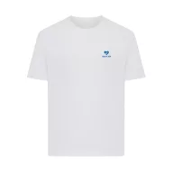  Tricou cu maneca scurta, la baza gatului, Casual, Unisex, iqoniq, 2410E19572, Bumbac, Alb, 4XL