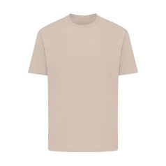   Tricou cu maneca scurta, la baza gatului, Casual, Unisex, iqoniq, 2410E19482, Bumbac, Crem dessert, XXL