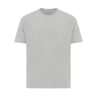   Tricou cu maneca scurta, la baza gatului, Casual, Unisex, iqoniq, 2410E19511, Bumbac, Gri, 4XL