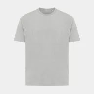   Tricou cu maneca scurta, la baza gatului, Casual, Unisex, iqoniq, 2410E19511, Bumbac, Gri, 4XL