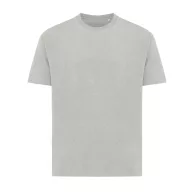   Tricou cu maneca scurta, la baza gatului, Casual, Unisex, iqoniq, 2410E19511, Bumbac, Gri, 4XL