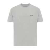   Tricou cu maneca scurta, la baza gatului, Casual, Unisex, iqoniq, 2410E19511, Bumbac, Gri, 4XL