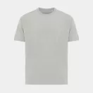 Tricou cu maneca scurta, la baza gatului, Casual, Unisex, iqoniq, 2410E19515, Bumbac, Gri, S