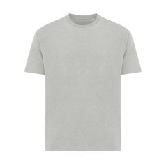   Tricou cu maneca scurta, la baza gatului, Casual, Unisex, iqoniq, 2410E19518, Bumbac, Gri, XXL