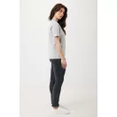 Tricou cu maneca scurta, la baza gatului, Casual, Unisex, iqoniq, 2410E19520, Bumbac, Gri, XXS