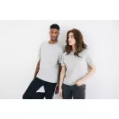 Tricou cu maneca scurta, la baza gatului, Casual, Unisex, iqoniq, 2410E19520, Bumbac, Gri, XXS
