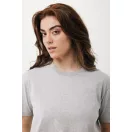 Tricou cu maneca scurta, la baza gatului, Casual, Unisex, iqoniq, 2410E19520, Bumbac, Gri, XXS