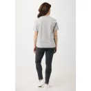 Tricou cu maneca scurta, la baza gatului, Casual, Unisex, iqoniq, 2410E19520, Bumbac, Gri, XXS