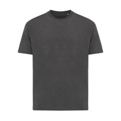  Tricou cu maneca scurta, la baza gatului, Casual, Unisex, iqoniq, 2410E19485, Bumbac, Gri heather anthracite, 4XL