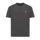 Tricou cu maneca scurta, la baza gatului, Casual, Unisex, iqoniq, 2410E19485, Bumbac, Gri heather anthracite, 4XL