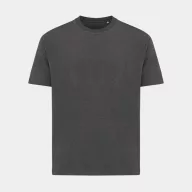   Tricou cu maneca scurta, la baza gatului, Casual, Unisex, iqoniq, 2410E19486, Bumbac, Gri heather anthracite, 5XL