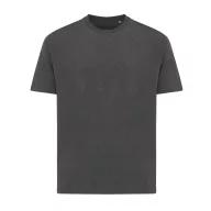   Tricou cu maneca scurta, la baza gatului, Casual, Unisex, iqoniq, 2410E19486, Bumbac, Gri heather anthracite, 5XL