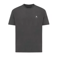   Tricou cu maneca scurta, la baza gatului, Casual, Unisex, iqoniq, 2410E19486, Bumbac, Gri heather anthracite, 5XL