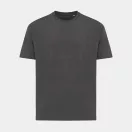 Tricou cu maneca scurta, la baza gatului, Casual, Unisex, iqoniq, 2410E19494, Bumbac, Gri heather anthracite, XXS