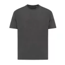 Tricou cu maneca scurta, la baza gatului, Casual, Unisex, iqoniq, 2410E19494, Bumbac, Gri heather anthracite, XXS