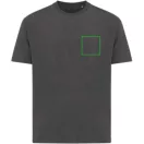 Tricou cu maneca scurta, la baza gatului, Casual, Unisex, iqoniq, 2410E19494, Bumbac, Gri heather anthracite, XXS