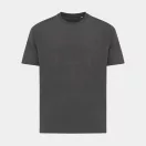 Tricou cu maneca scurta, la baza gatului, Casual, Unisex, iqoniq, 2410E19493, Bumbac, Gri heather anthracite, 3XL