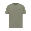Tricou cu maneca scurta, la baza gatului, Casual, Unisex, iqoniq, 2410E19505, Bumbac, Gri heather, M