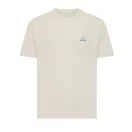 Tricou cu maneca scurta, la baza gatului, Casual, Unisex, iqoniq, 2410E19547, Bumbac, Crem natur, XS