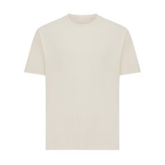   Tricou cu maneca scurta, la baza gatului, Casual, Unisex, iqoniq, 2410E19550, Bumbac, Crem natur, XXS
