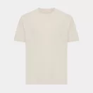 Tricou cu maneca scurta, la baza gatului, Casual, Unisex, iqoniq, 2410E19550, Bumbac, Crem natur, XXS