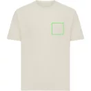 Tricou cu maneca scurta, la baza gatului, Casual, Unisex, iqoniq, 2410E19550, Bumbac, Crem natur, XXS