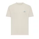Tricou cu maneca scurta, la baza gatului, Casual, Unisex, iqoniq, 2410E19550, Bumbac, Crem natur, XXS