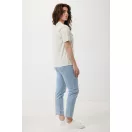 Tricou cu maneca scurta, la baza gatului, Casual, Unisex, iqoniq, 2410E19550, Bumbac, Crem natur, XXS
