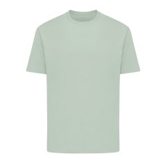   Tricou cu maneca scurta, la baza gatului, Casual, Unisex, iqoniq, 2410E19529, Bumbac, Verde ice, 5XL
