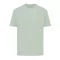 Tricou cu maneca scurta, la baza gatului, Casual, Unisex, iqoniq, 2410E19529, Bumbac, Verde ice, 5XL