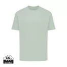 Tricou cu maneca scurta, la baza gatului, Casual, Unisex, iqoniq, 2410E19529, Bumbac, Verde ice, 5XL