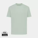 Tricou cu maneca scurta, la baza gatului, Casual, Unisex, iqoniq, 2410E19529, Bumbac, Verde ice, 5XL