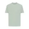 Tricou cu maneca scurta, la baza gatului, Casual, Unisex, iqoniq, 2410E19530, Bumbac, Verde ice, XXS