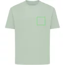 Tricou cu maneca scurta, la baza gatului, Casual, Unisex, iqoniq, 2410E19530, Bumbac, Verde ice, XXS